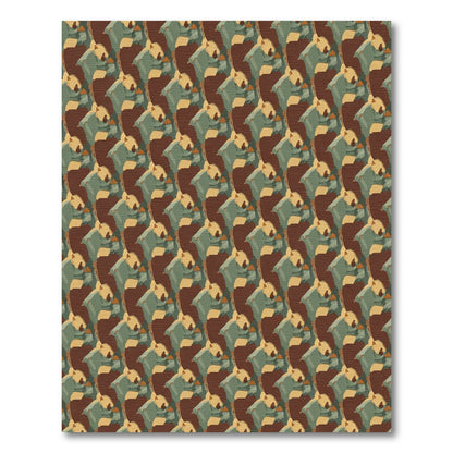 Earthy Toned Abstract Overlapping Shapes Rug