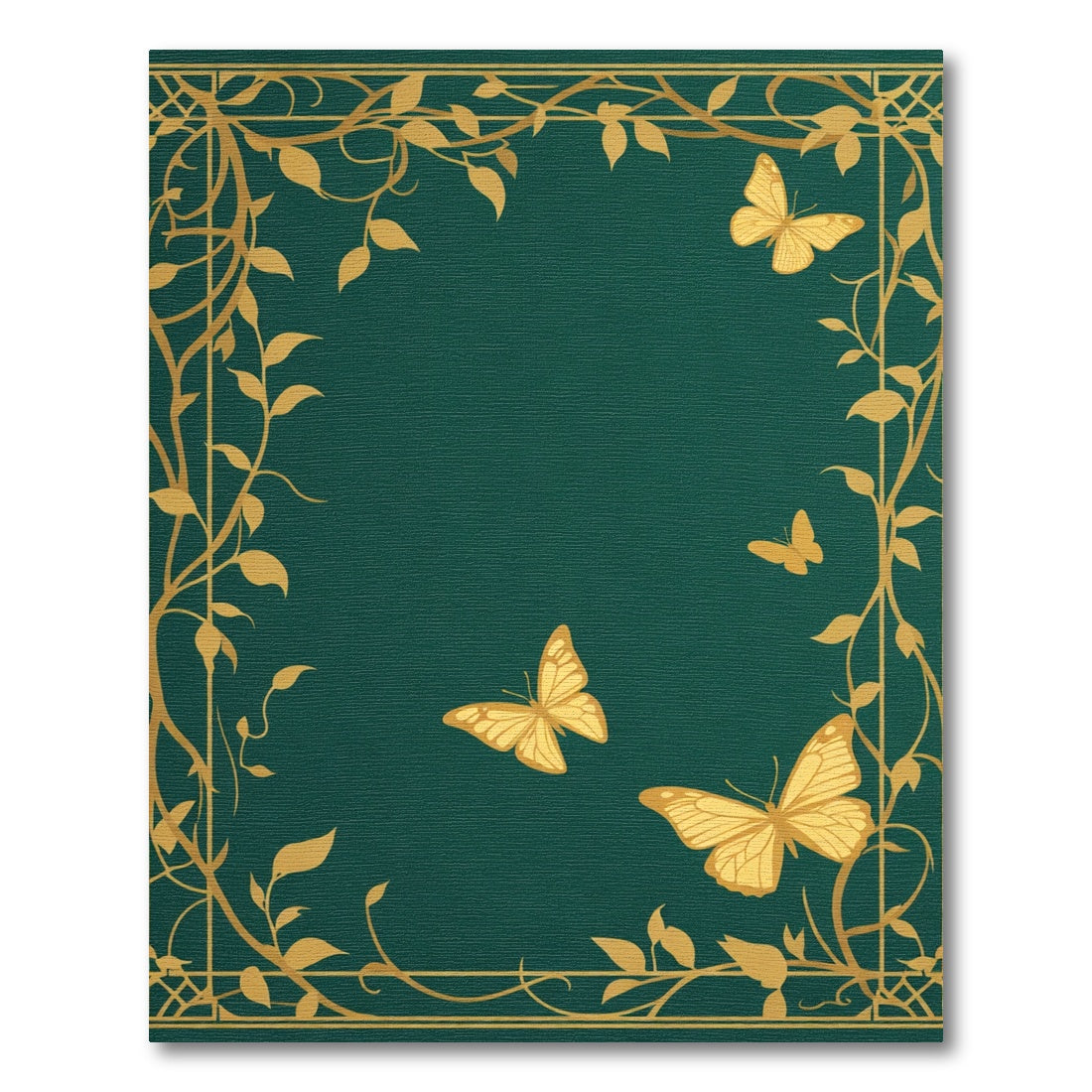 Golden Butterfly Vine Art Rug