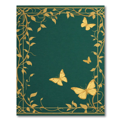Golden Butterfly Vine Art Rug