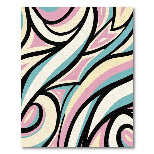Pastel Swirl Abstract Contemporary Rug