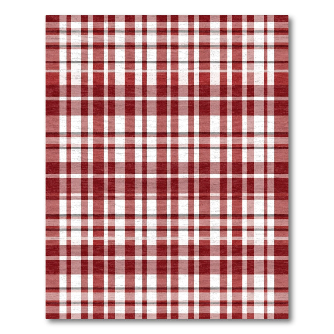Classic Red White Plaid Rug