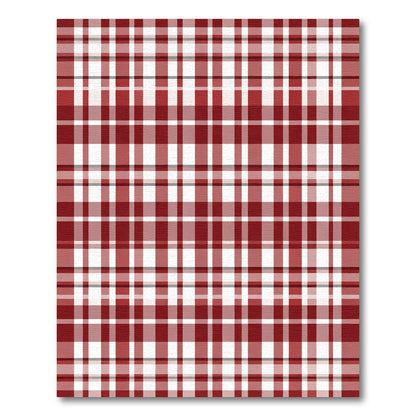 Classic Red White Plaid Rug