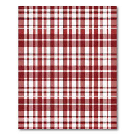 Classic Red White Plaid Rug