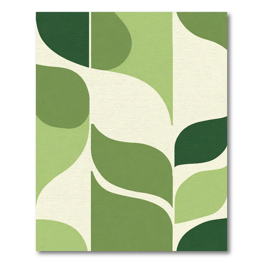 Abstract Organic Leaf Shapes Rug