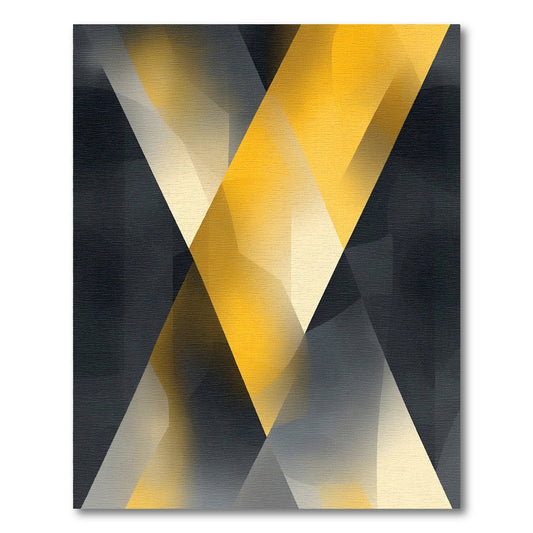 Bold Yellow Geometric Overlap Rug