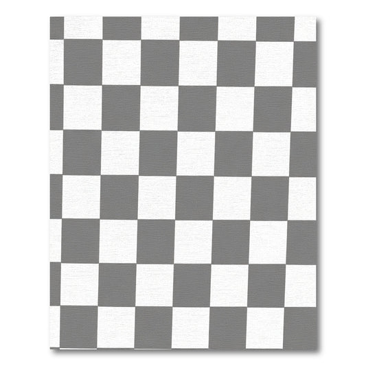 Classic Gray White Checkered Square Rug