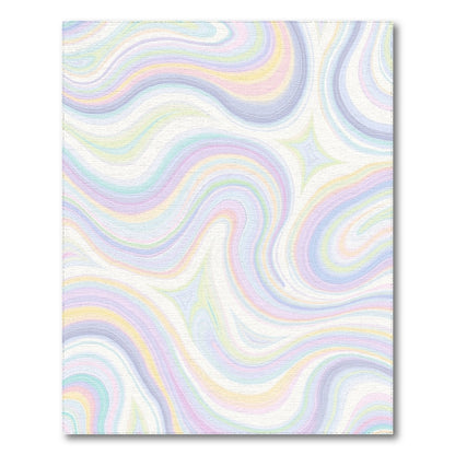Lavender Pink Teal Yellow Wavy Rug