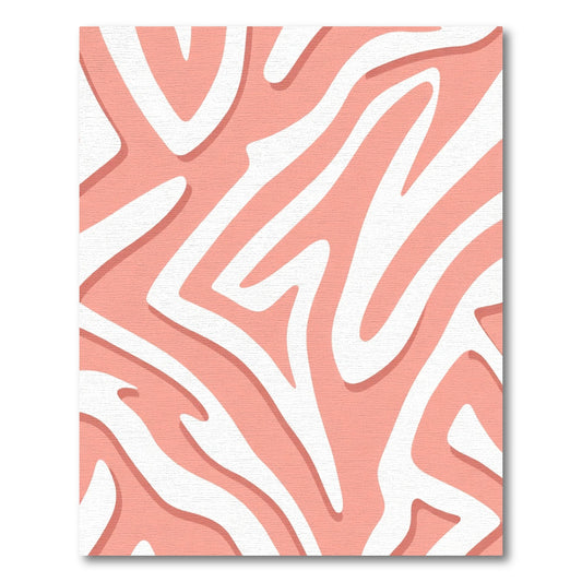 Coral And White Swirls Rug