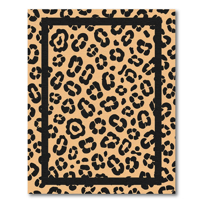Bold Black Leopard Print Border Rug