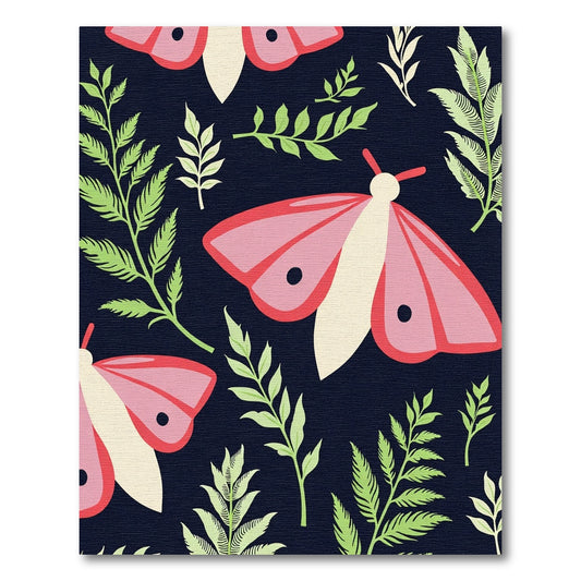 Pink Moth Foliage Garden Rug