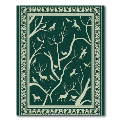 Forest Scene Deer Birds Woodland Rug