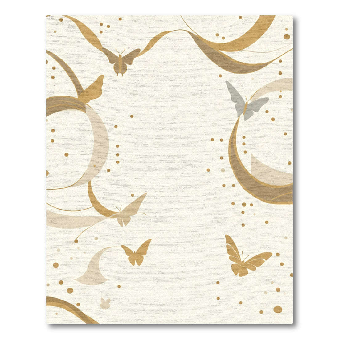 Golden Swirling Butterflies Abstract Rug
