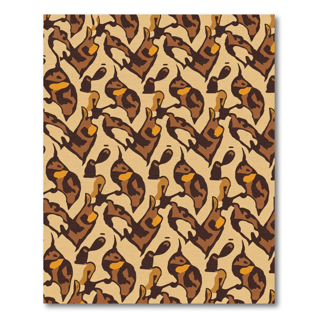 Abstract Camouflage Brown Motif Rug