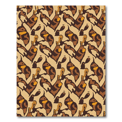 Abstract Camouflage Brown Motif Rug