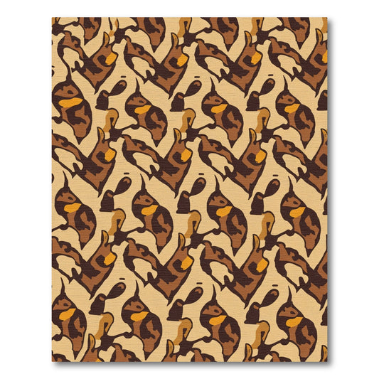 Abstract Camouflage Brown Motif Rug