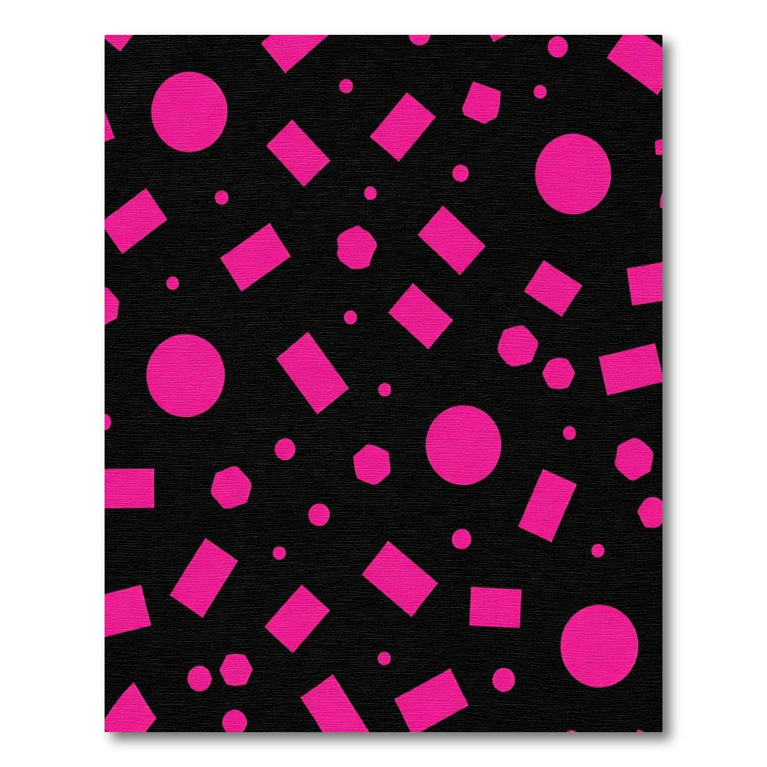 Vibrant Pink Geometric Shapes Pattern Rug