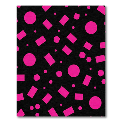 Vibrant Pink Geometric Shapes Pattern Rug