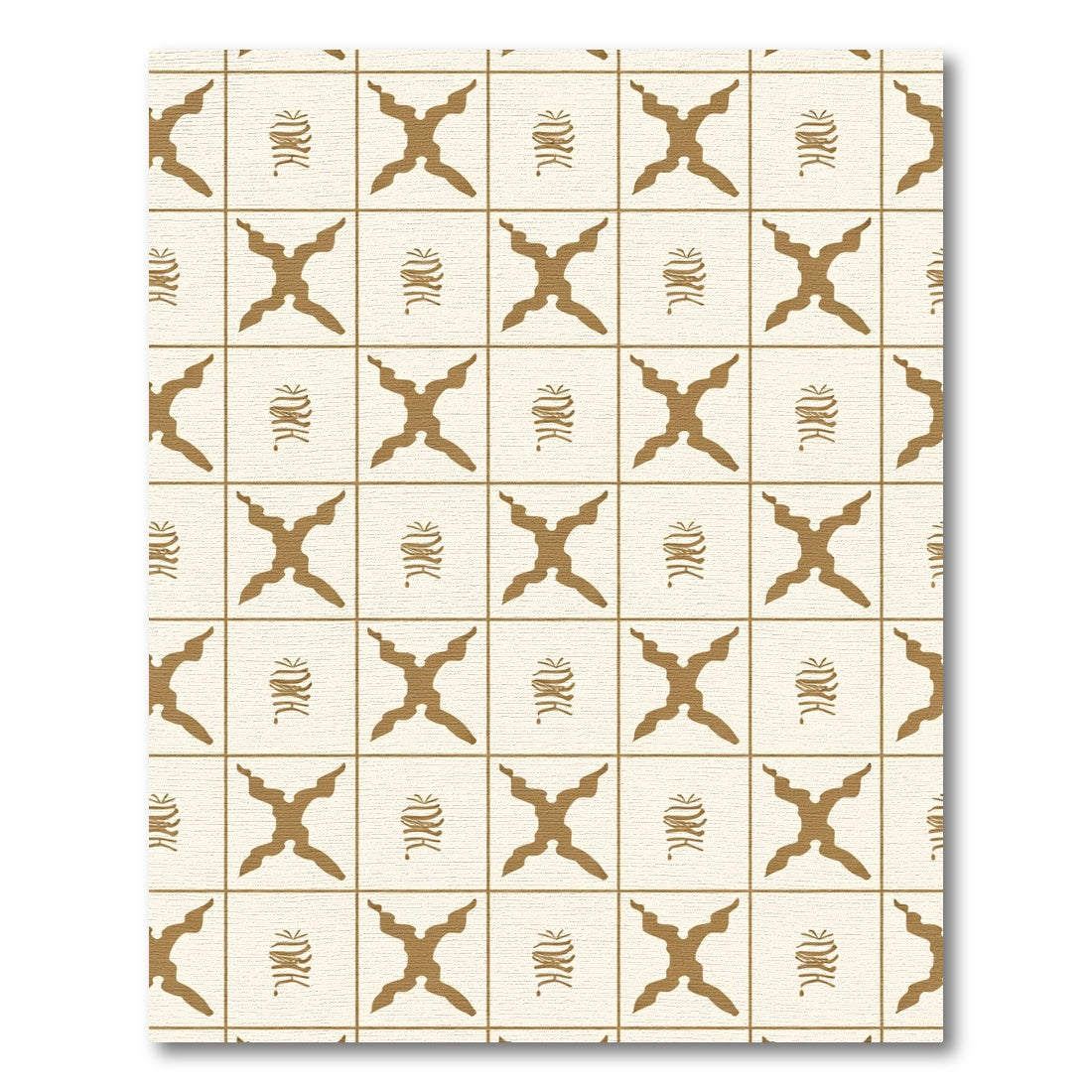 Golden Cross and Bar Square Rug