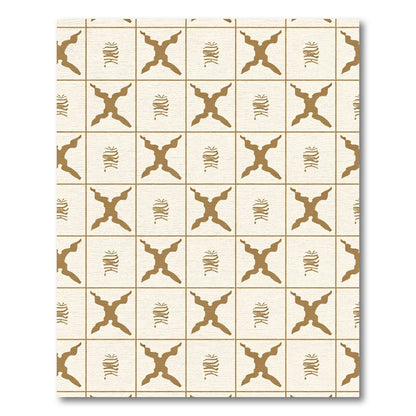 Golden Cross and Bar Square Rug
