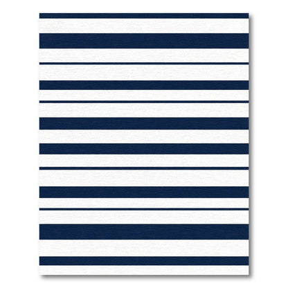 Classic Navy White Stripe Rug