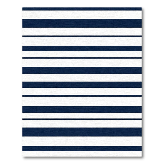 Classic Navy White Stripe Rug