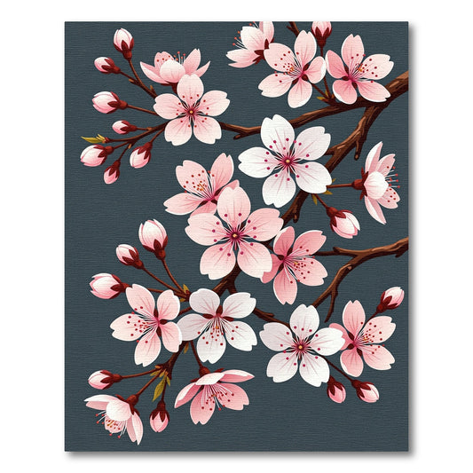 Pink Cherry Blossom Branch Garden Rug