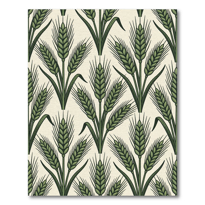 Green Wheat Field Repeating Composition Rug