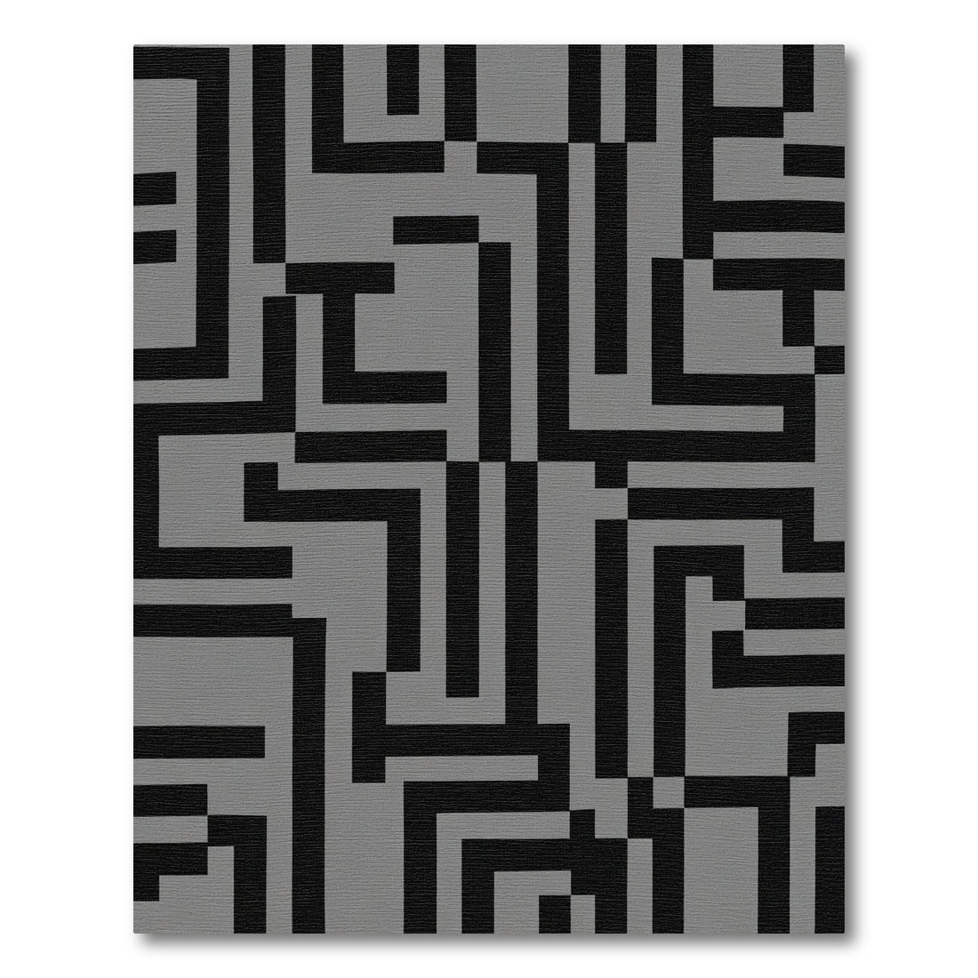 Geometric Black And Gray Maze Rug
