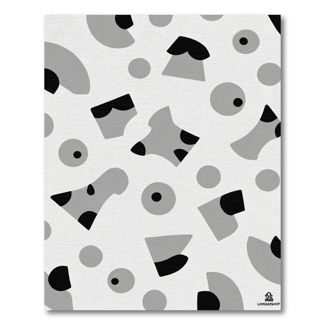 Monochromatic Abstract Scatter Shape Rug