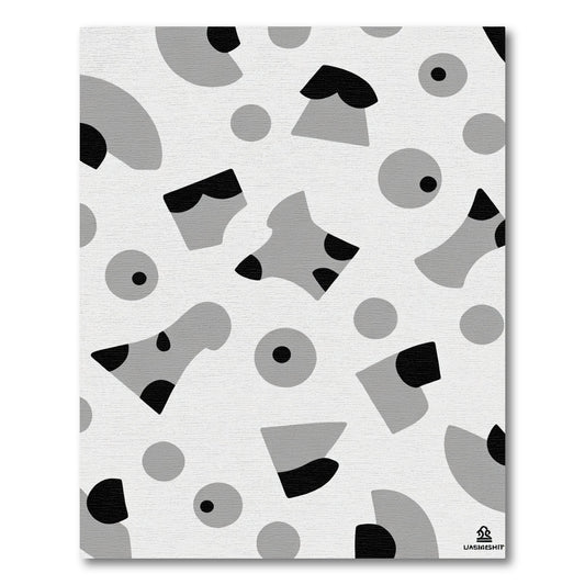 Monochromatic Abstract Scatter Shape Rug