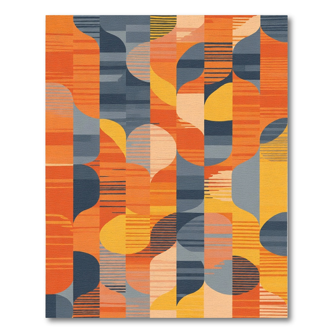 Abstract Mid Century Geometric Flow Rug
