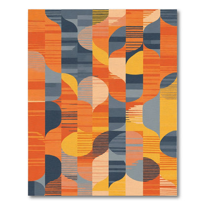 Abstract Mid Century Geometric Flow Rug