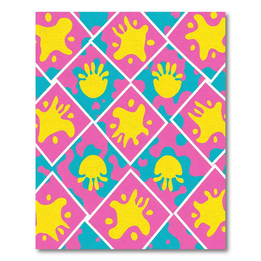 Dazzling Pink Splatter Diamond Rug