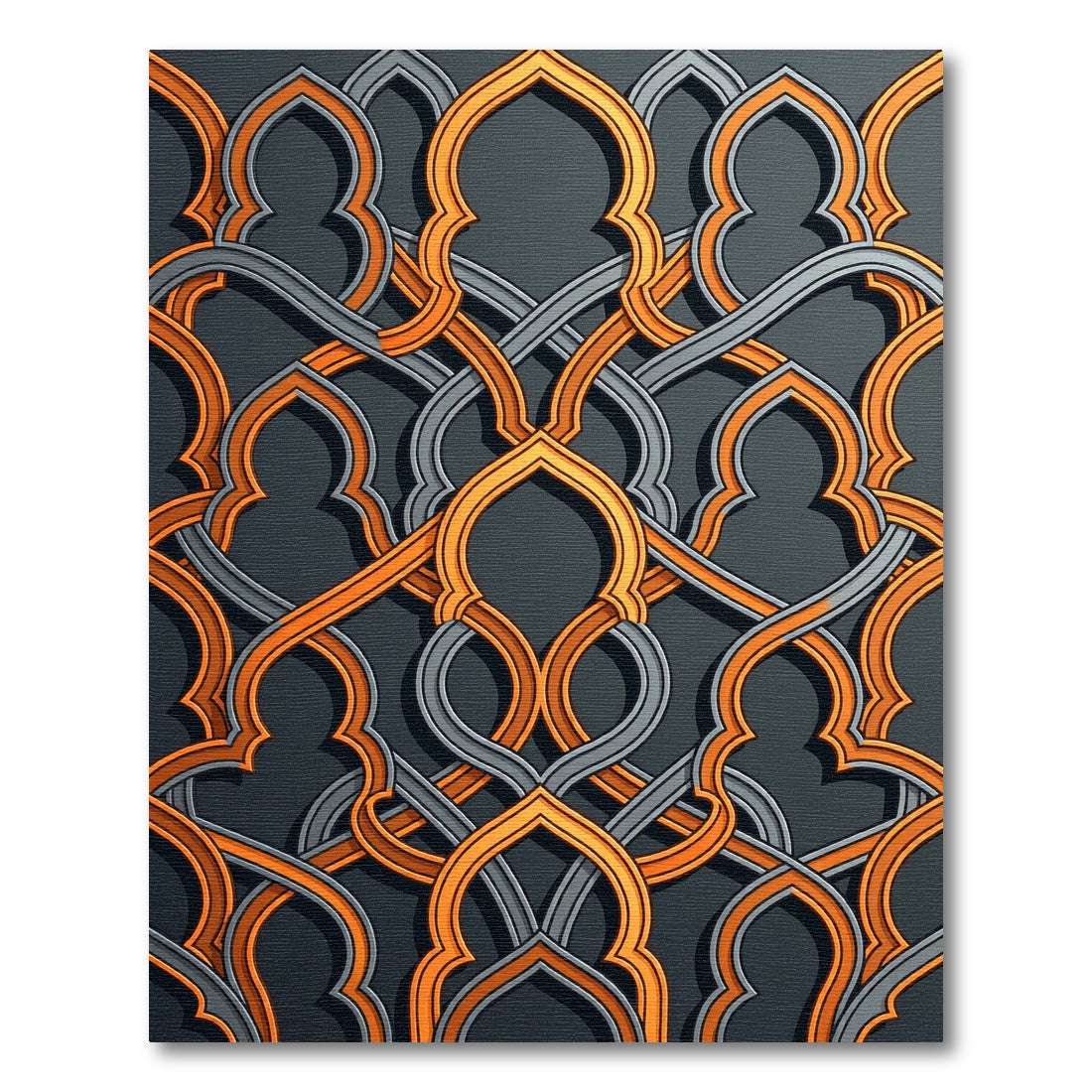 Golden Filigree Interlocking Archway Rug