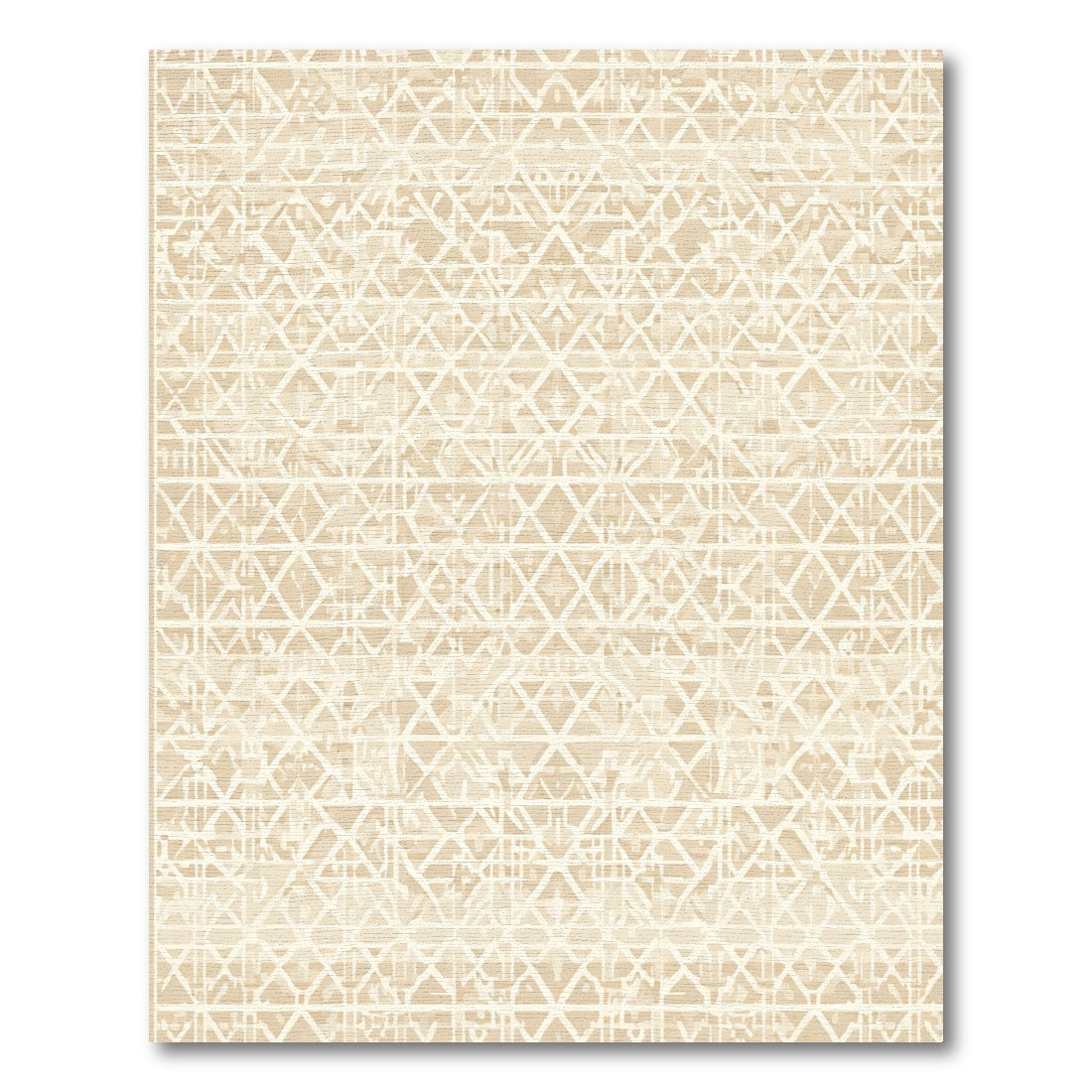 Neutral Geometric Lattice Textured Rug