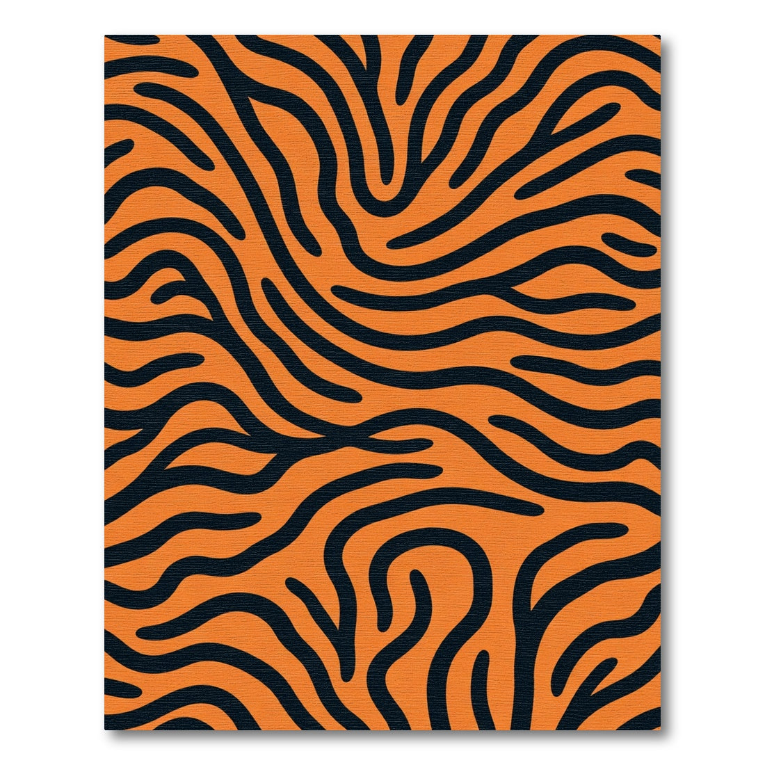 Bold Orange Black Wave Rug