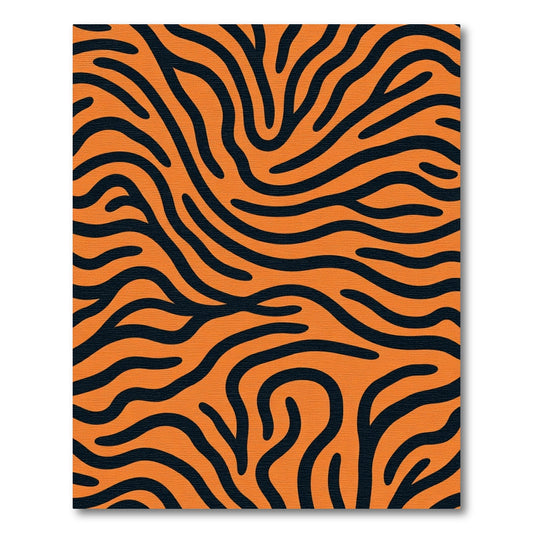 Bold Orange Black Wave Rug