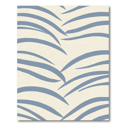 Pale Blue Curved Lines Contemporary Rug