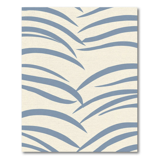 Pale Blue Curved Lines Contemporary Rug
