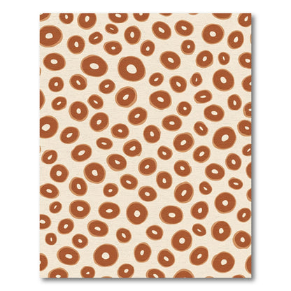 Terracotta Speckled Abstract Circle Rug