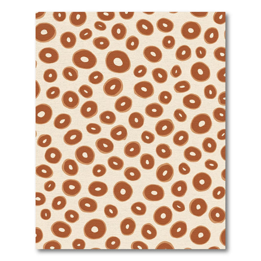 Terracotta Speckled Abstract Circle Rug