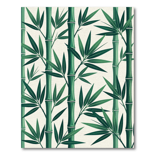 Lush Green Tropical Bamboo Leaves Rug