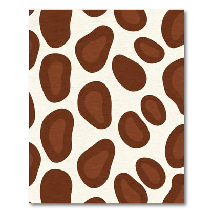 Brown Organic Blobs Contemporary Rug