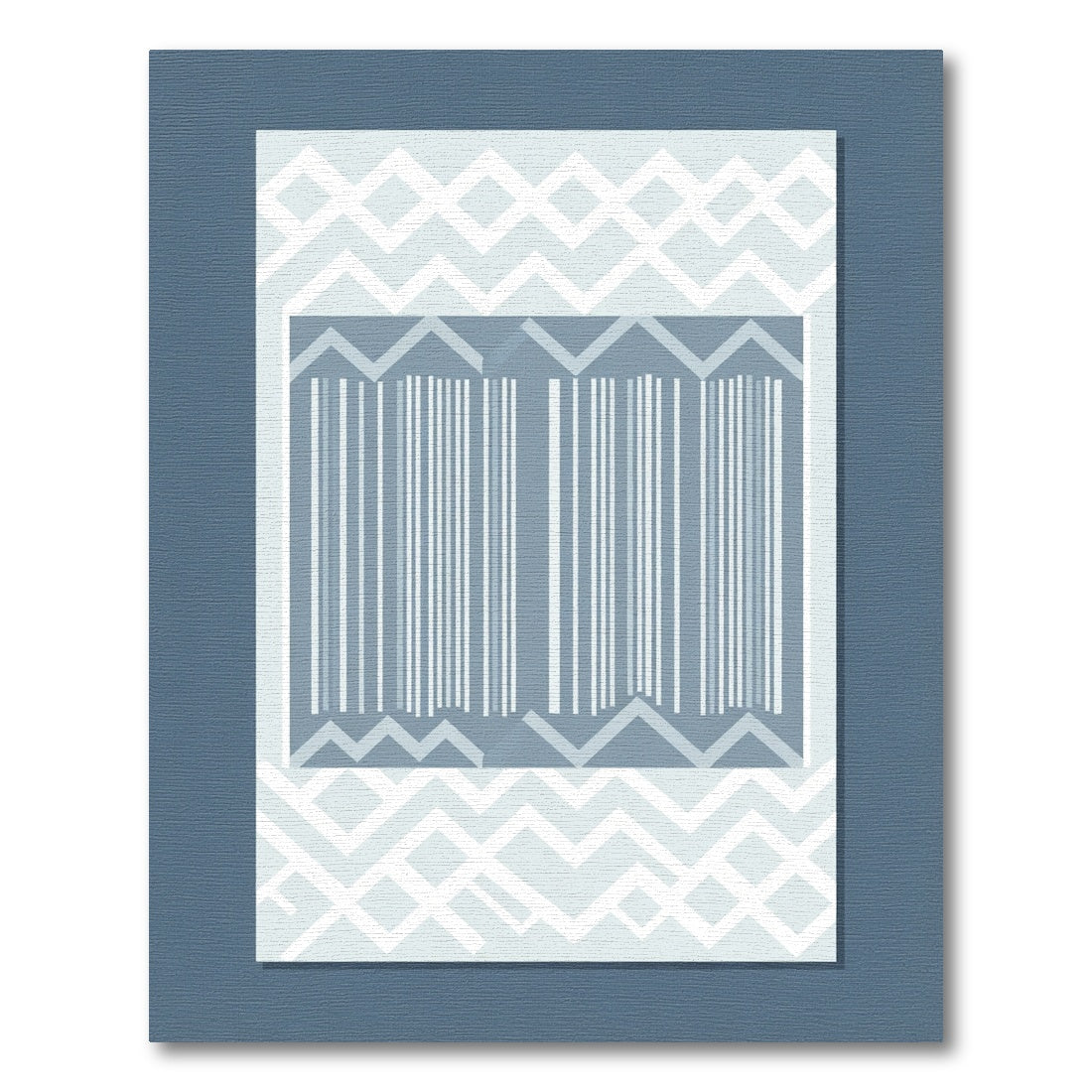 Pale Blue And White Geometric Stripes Rug