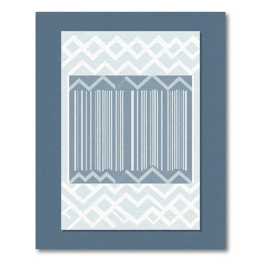Pale Blue And White Geometric Stripes Rug