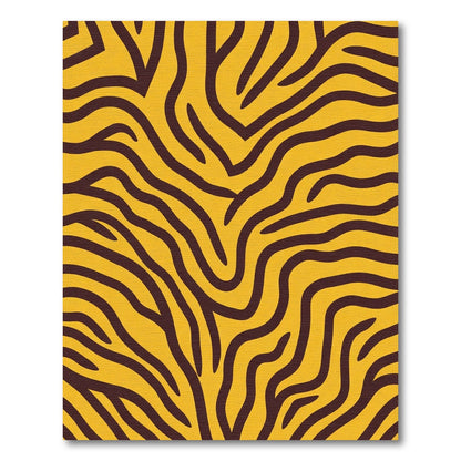 Golden Brown Zebra Stripe Abstract Rug
