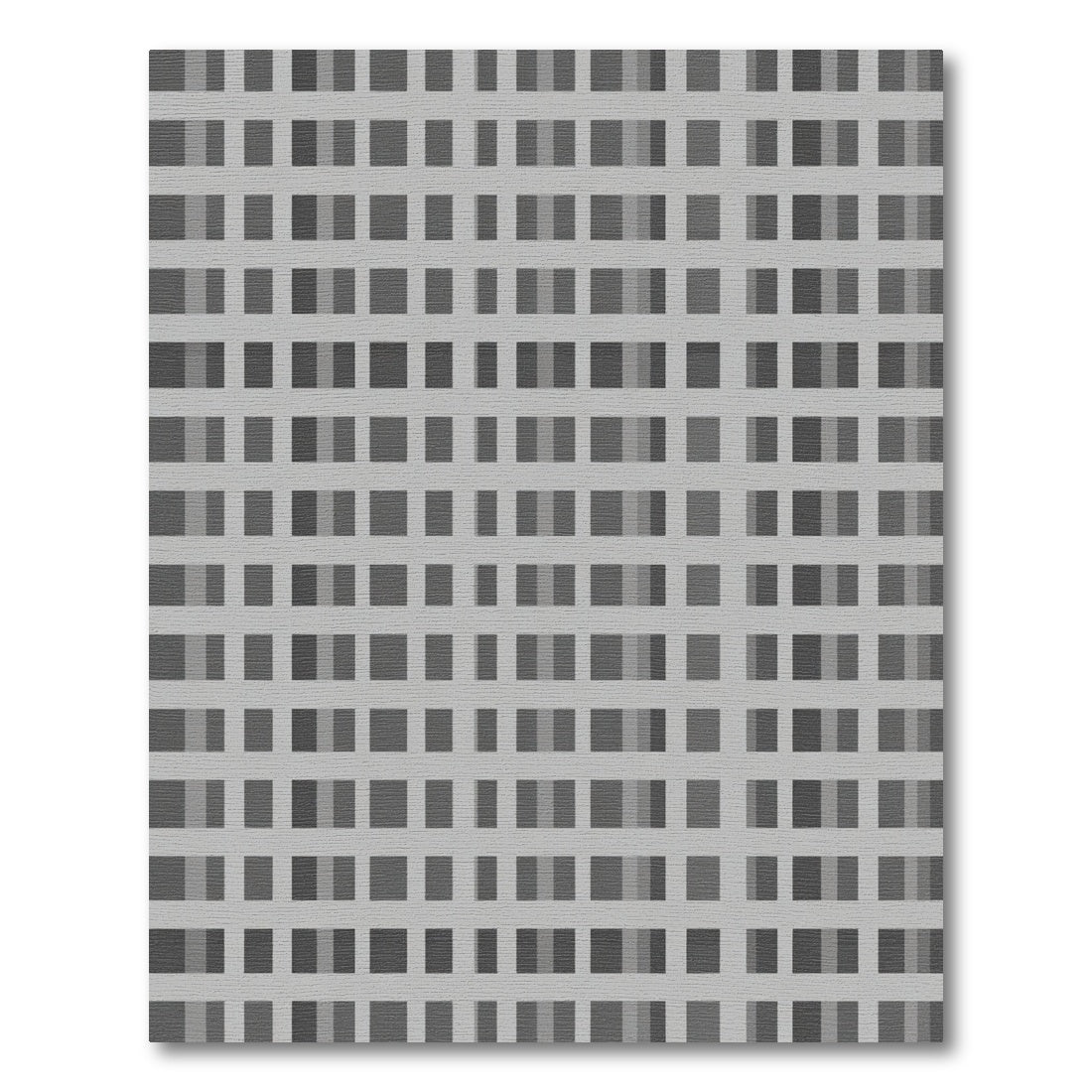 Gray Tonal Square Grid Rug