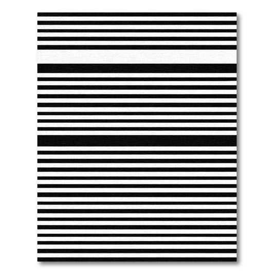 Classic Black White Linear Bands Rug