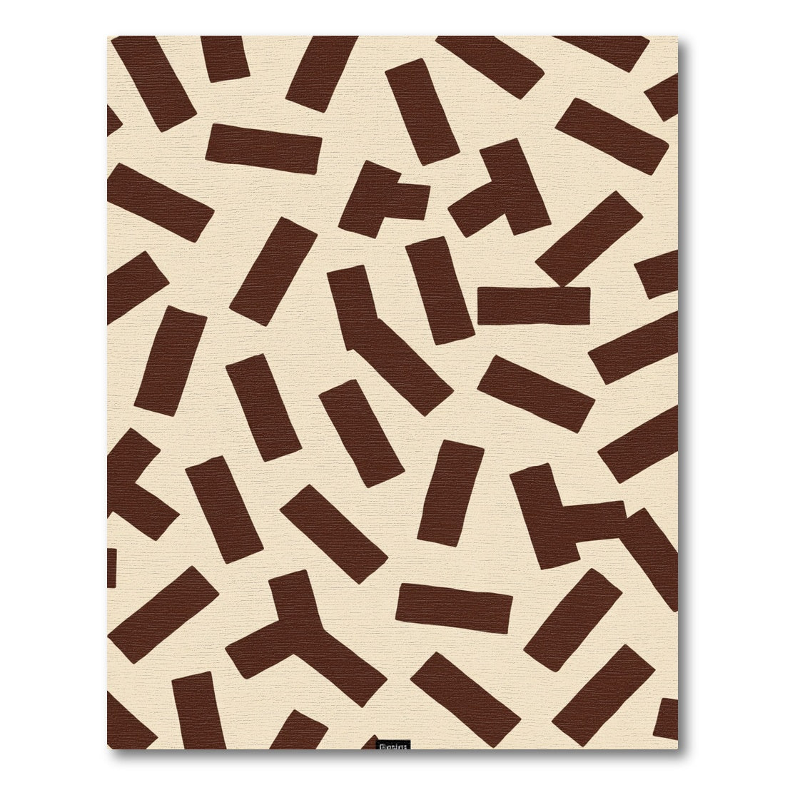 Cream Brown Abstract Scattered Shape Rug