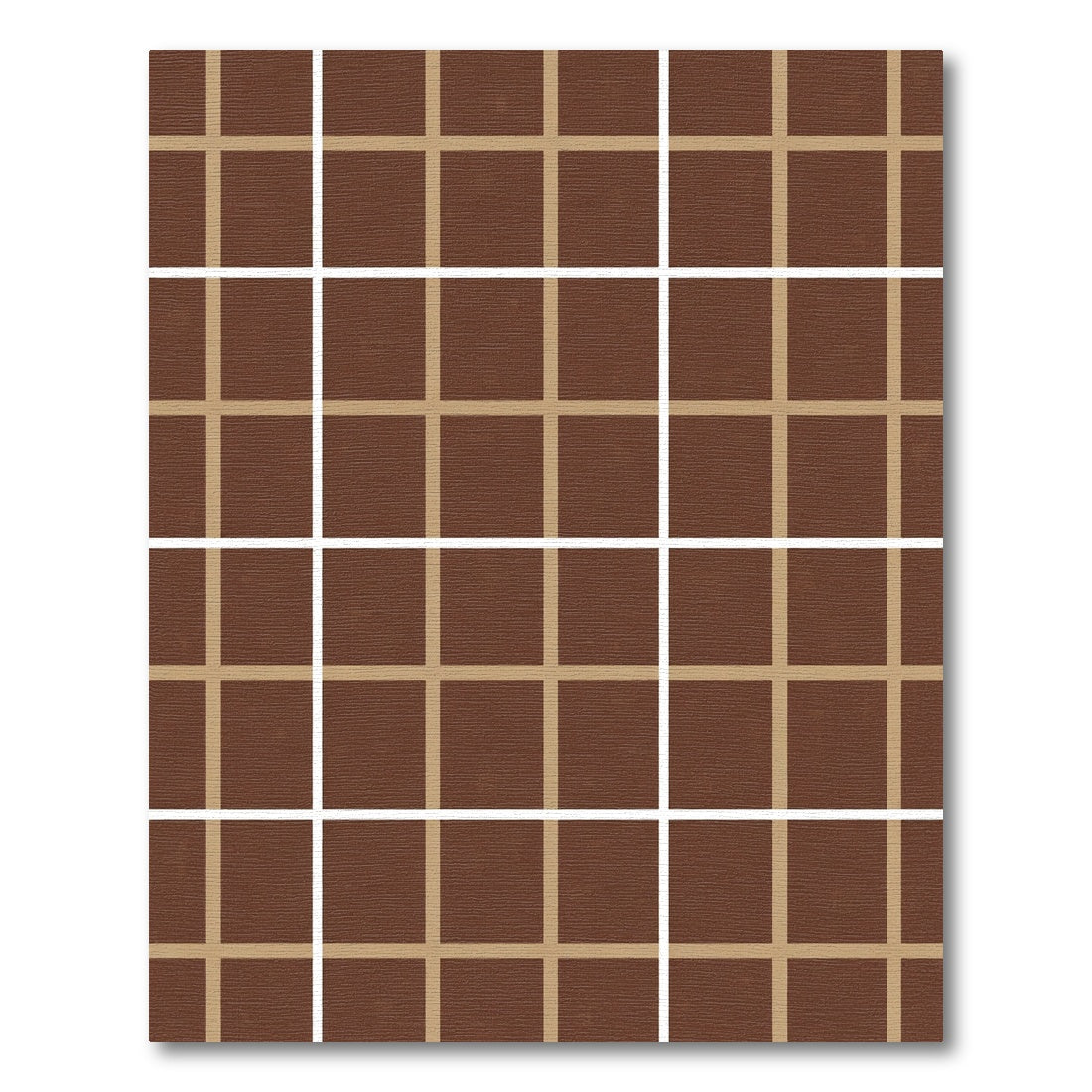 Brown Tan Geometric Grid Rug